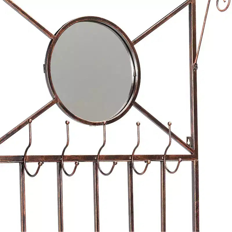 Banc de rangement d'entrée/couloir de marque avec porte-manteau, cuivre brossé