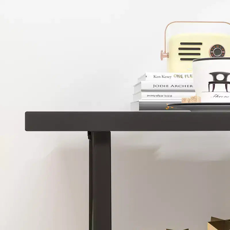 Bureau d'ordinateur, poste de travail de bureau à domicile, table pour ordinateur portable avec 2 étagères de rangement