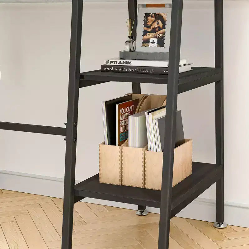 Bureau d'ordinateur, poste de travail de bureau à domicile, table pour ordinateur portable avec 2 étagères de rangement