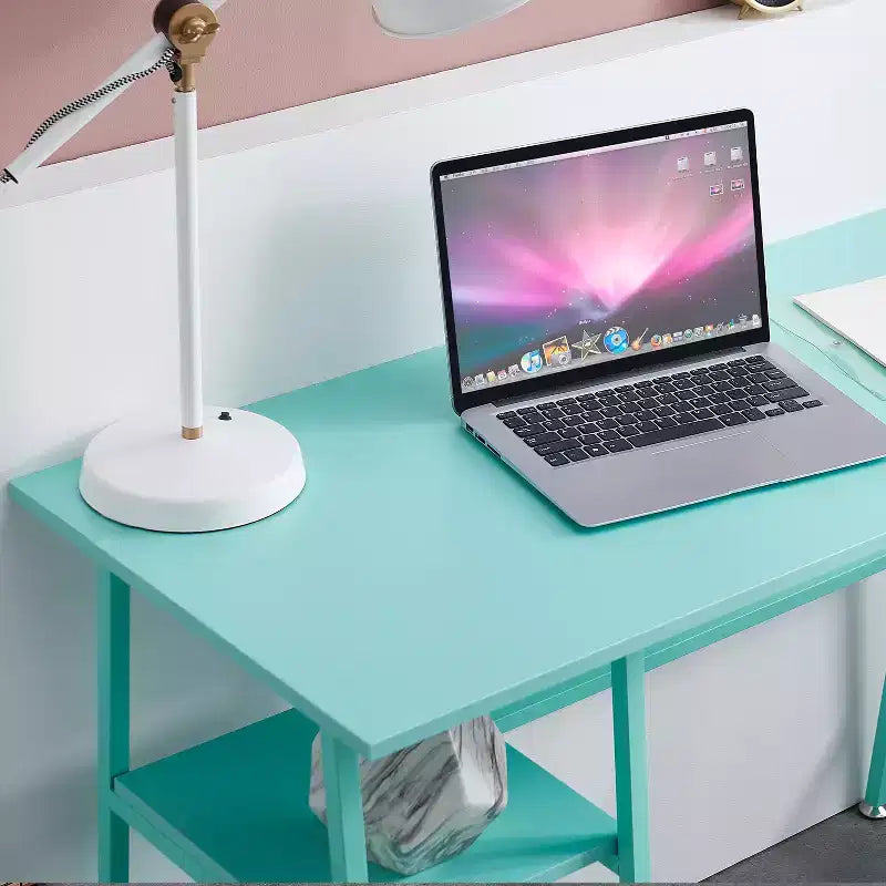 Bureau d'ordinateur, poste de travail de bureau à domicile, table pour ordinateur portable avec 2 étagères de rangement