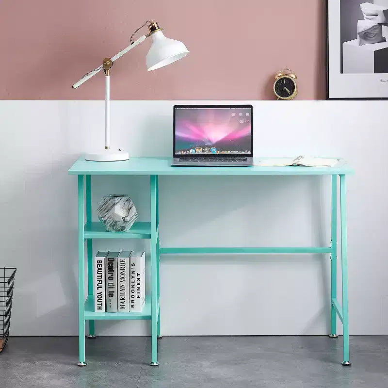 Bureau d'ordinateur, poste de travail de bureau à domicile, table pour ordinateur portable avec 2 étagères de rangement