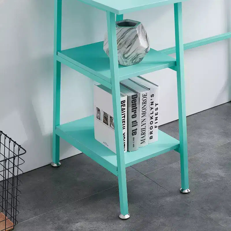 Bureau d'ordinateur, poste de travail de bureau à domicile, table pour ordinateur portable avec 2 étagères de rangement