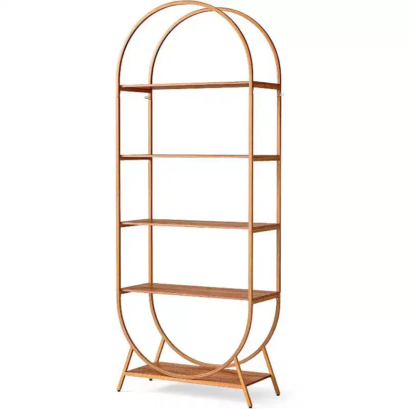 Lantine 5-Tier Open Bookshelf, 70.8 Tall Arched Bookcase, Modern Freestanding Display Rack Shelving Unit for Office, Living Room