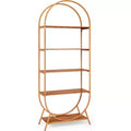 Étagère ouverte à 5 niveaux, Bibliothèque cintrée de 180 cm de haut, Étagère de rangement moderne autoportante pour bureau, salon
