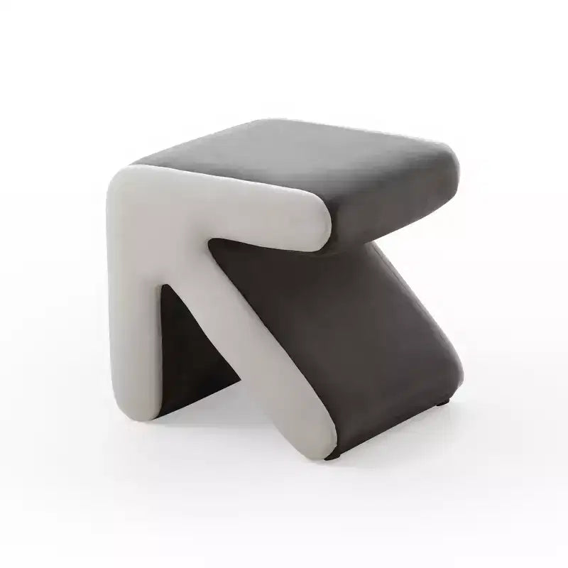 Pouf moderne créatif en forme de flèche avec banc d'entrée rembourré en velours pour enfants, tabourets repose-pieds de conception artisanale pour salon, chambre à coucher