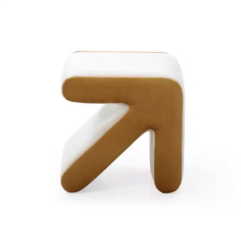 Pouf moderne créatif en forme de flèche avec banc d'entrée rembourré en velours pour enfants, tabourets repose-pieds de conception artisanale pour salon, chambre à coucher