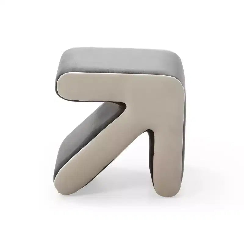 Pouf moderne créatif en forme de flèche avec banc d'entrée rembourré en velours pour enfants, tabourets repose-pieds de conception artisanale pour salon, chambre à coucher