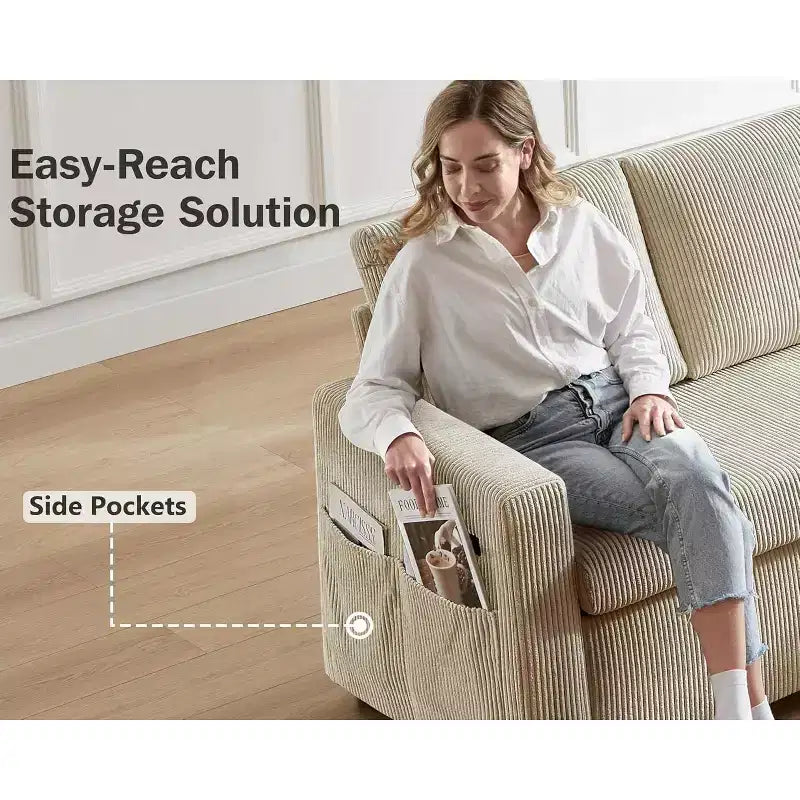 Canapé-lit d'angle en forme de L de 81 pouces avec lit gigogne 4 en 1, chaise longue de rangement, ports USB, poche latérale pour salon