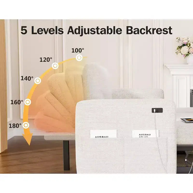 Canapé-lit d'angle en forme de L de 81 pouces avec lit gigogne 4 en 1, chaise longue de rangement, ports USB, poche latérale pour salon