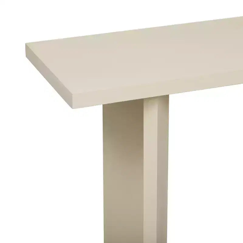 Console moderne avec placage de pin et 2 pieds géométriques, table d'appoint pour entrée, salon, bureau, salle à manger