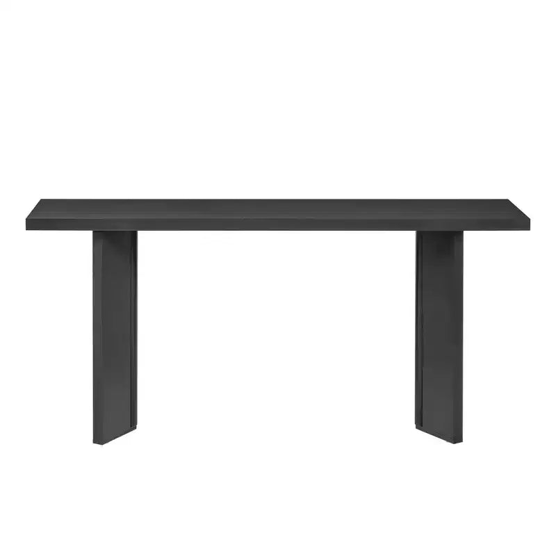 Console moderne avec placage de pin et 2 pieds géométriques, table d'appoint pour entrée, salon, bureau, salle à manger