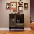 Modern Wine & Coffee Bar Cabinet with Tempered Glass Door,Storage Sideboard Liquor Buffet with Drawers for Kitchen, Dining & Living Room