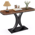 Lantine Industrial Entryway Console Table, Compact Foyer Hallway Accent Table for Small Space