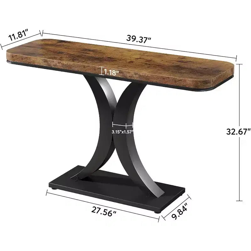 Console de table d'entrée industrielle, table d'appoint compacte pour couloir d'entrée, pour petits espaces