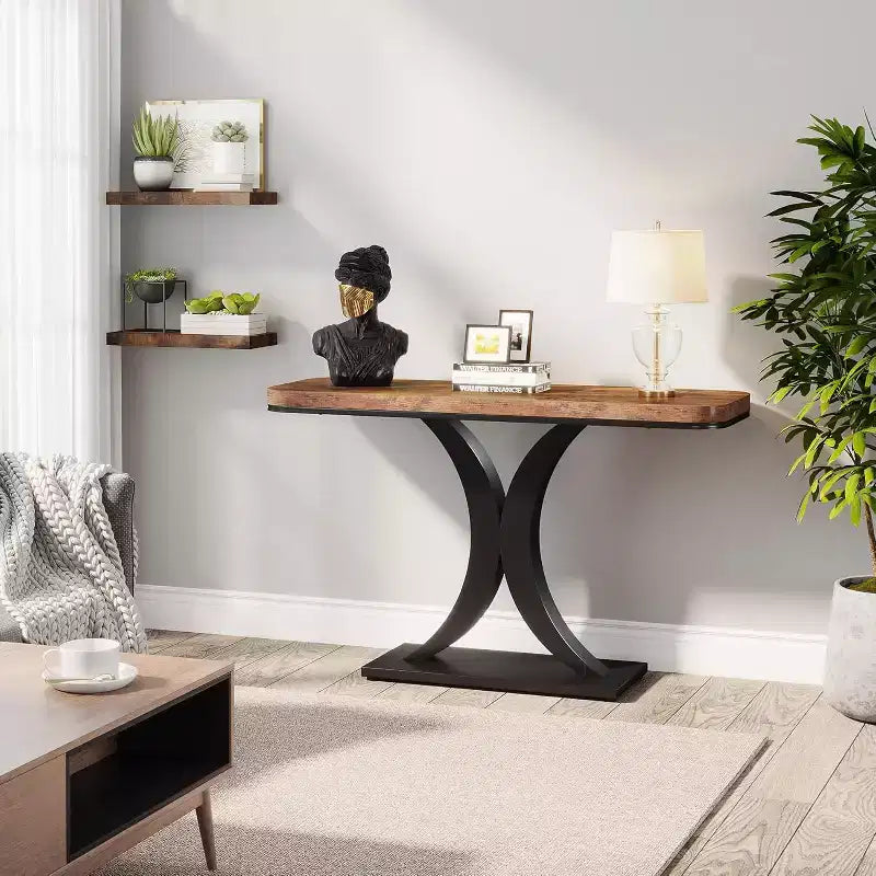 Console de table d'entrée industrielle, table d'appoint compacte pour couloir d'entrée, pour petits espaces