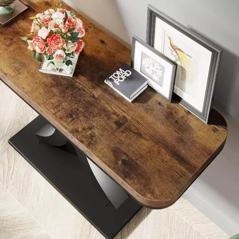 Console de table d'entrée industrielle, table d'appoint compacte pour couloir d'entrée, pour petits espaces
