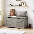 Storage Chest, 31.5Wooden Toy Box with 2 Safety Hinges, Entryway Storage Bench with Flip-Top, Sturdy Storage Trunk for Living Room, Bedroom