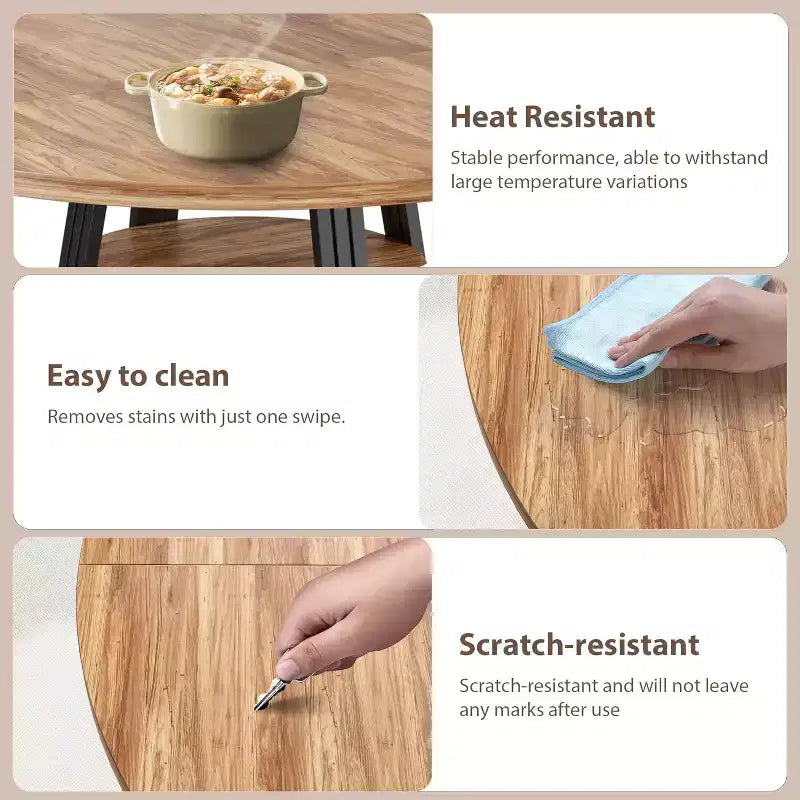 Table à manger ronde de 47 pouces avec étagère de rangement, base en métal, peut accueillir 4 à 6 personnes, pour cuisine ou salle à manger