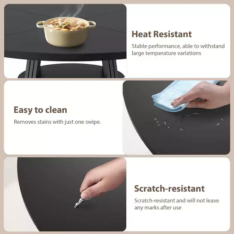 Table à manger ronde de 47 pouces avec étagère de rangement, base en métal, peut accueillir 4 à 6 personnes, pour cuisine ou salle à manger