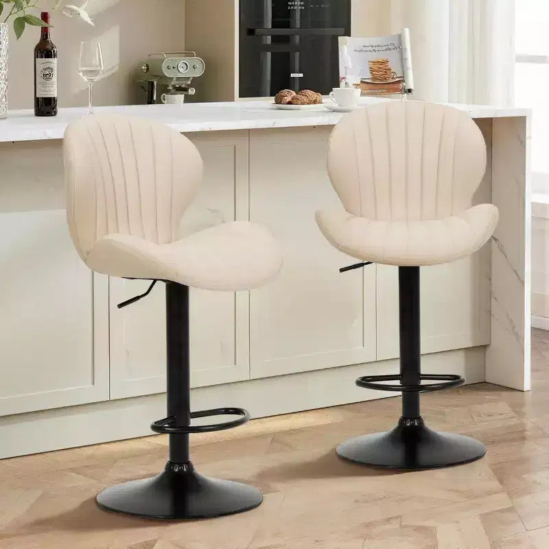 24-32.1 Adjustable Height Bar Stools with 360 Swivel, Soft Elastic Cushion for Kitchen Island, Bar, Living Room