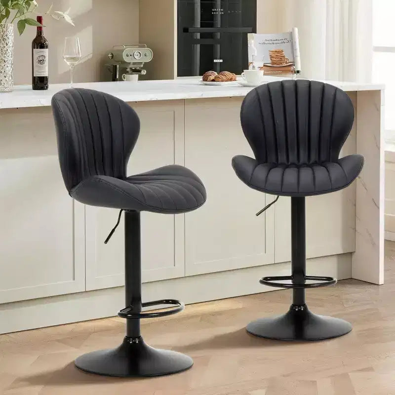 Tabourets de bar réglables en hauteur 24-32.1 avec pivot à 360°, coussin souple et élastique pour îlot de cuisine, bar, salon