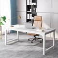 Lantine 70.8?Executive Desk, Large Office Computer Desk with Thicken Frame, Modern Simple Workstation Business Furniture for Home Office, White